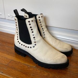 DOLCE VIDA white chelsea boots
